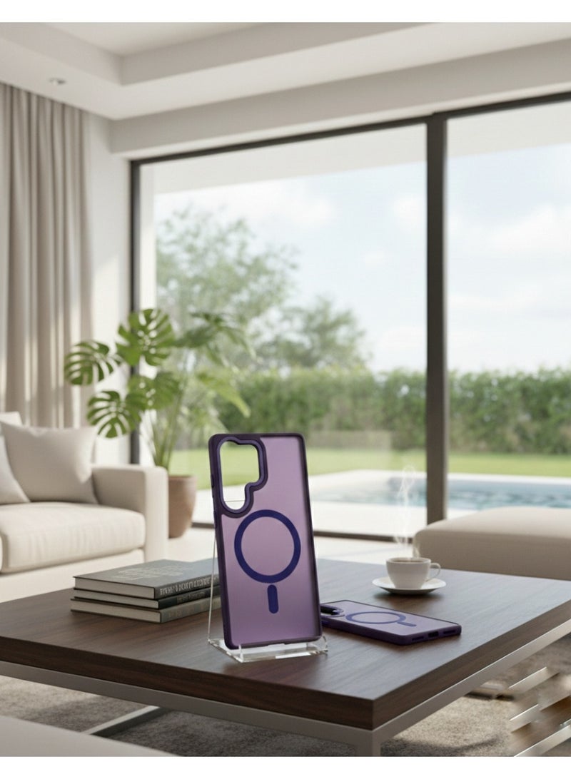 Grace Magnetic case for Samsung Galaxy S25 Ultra - Dark Purple Transparent - Protective Cover - Image 1